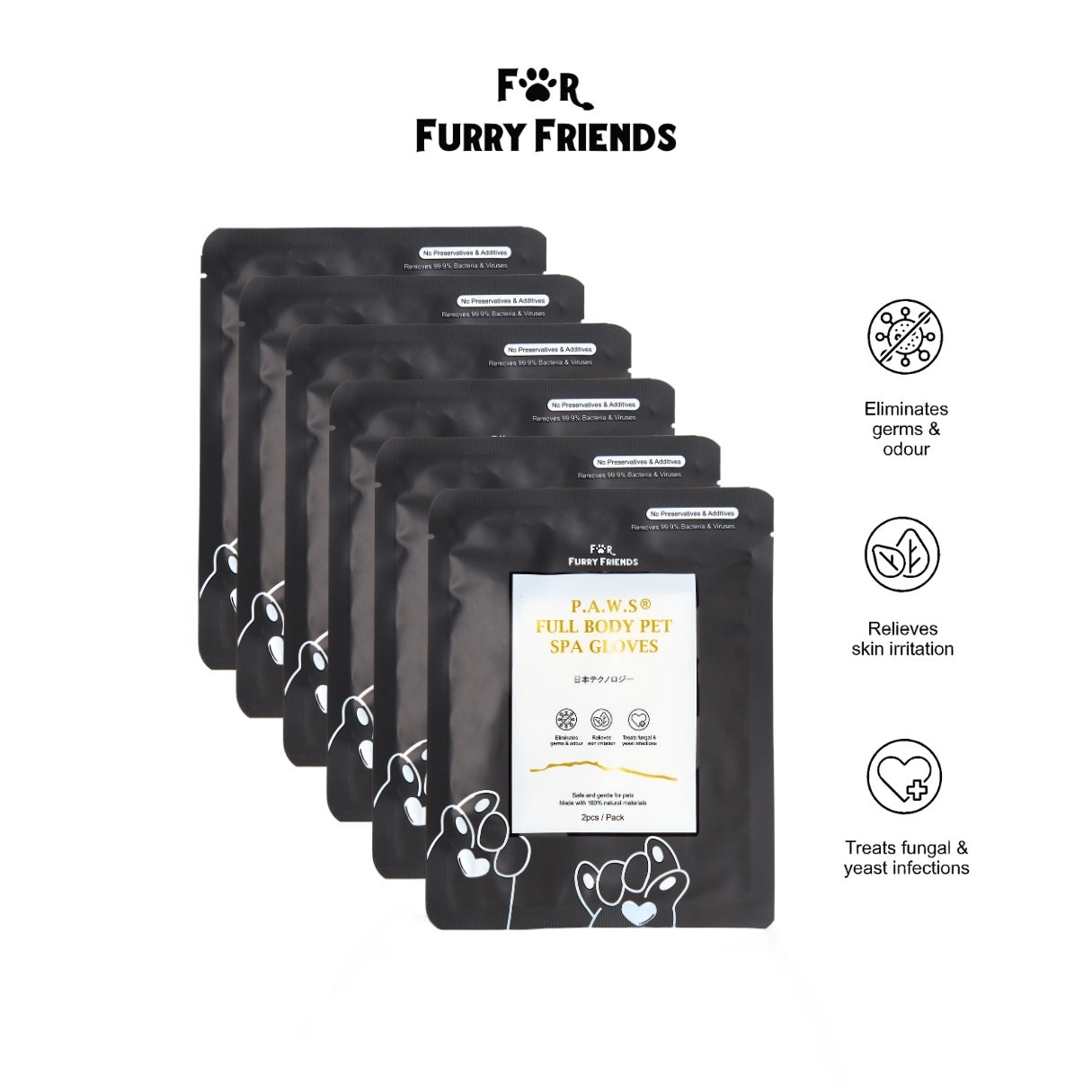 For Furry Friends P.A.W.S Full Body Pet Spa Gloves